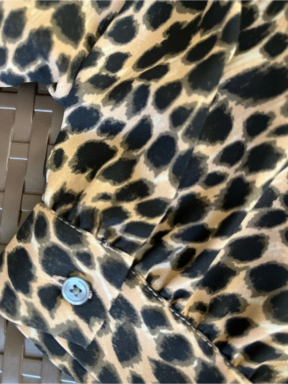 J. Crew Animal Print Long Sleeve Button Down Blouse with a Tie